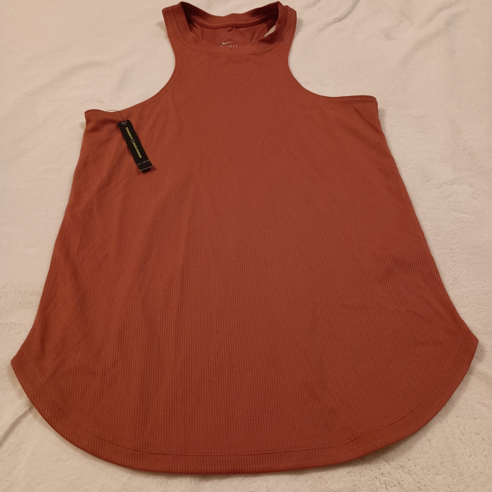 Nike High Neck Training Dri-Fit Tank Top Women's Size Small In Clay Brown